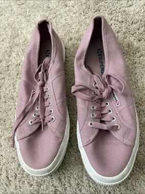 Superga Pink Canvas Low-Top Sneakers sz8